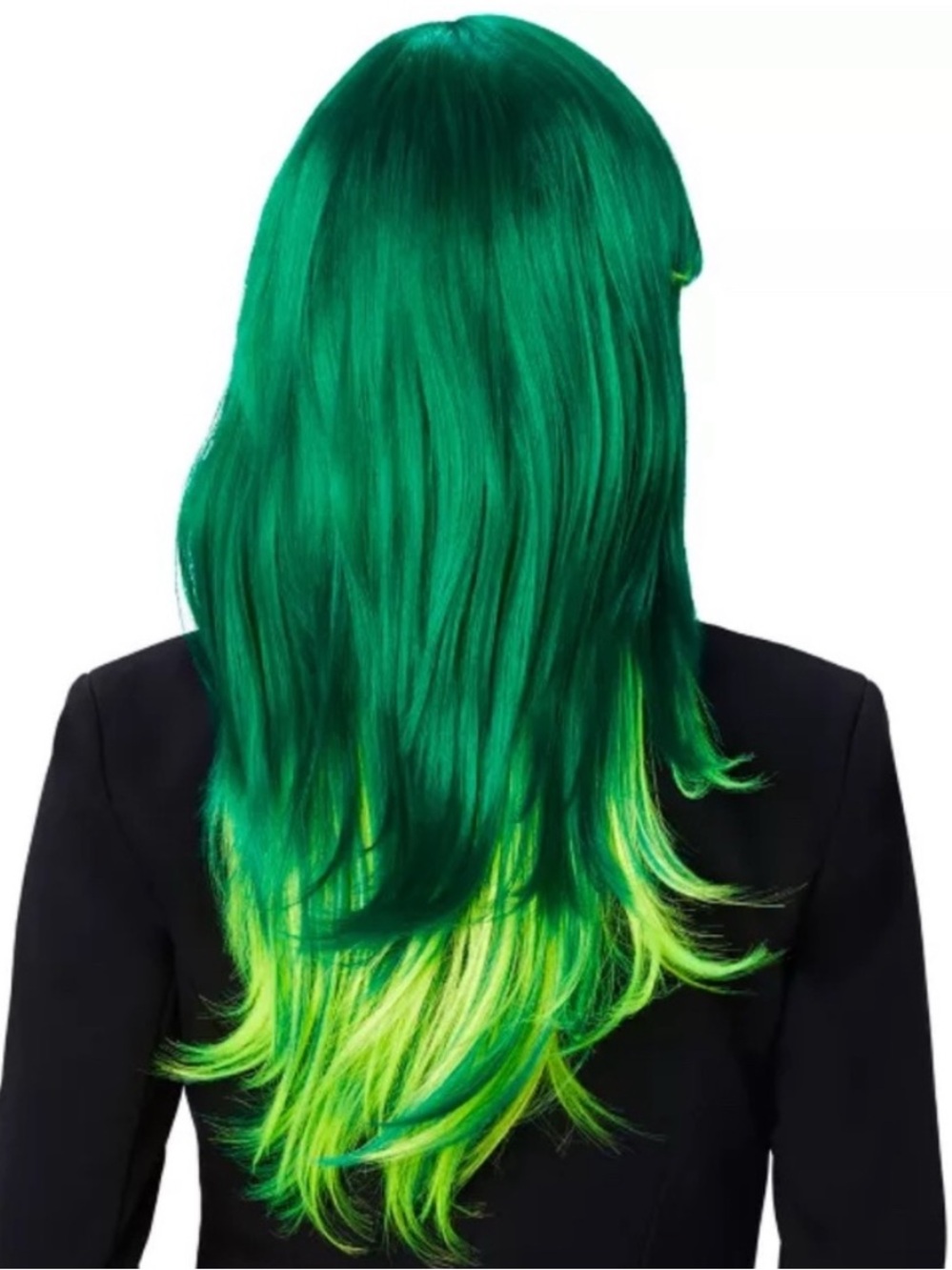 Spirit Halloween Green and Yellow Glamorous Ombré Wig NWOT Cosplay - Picture 6 of 8